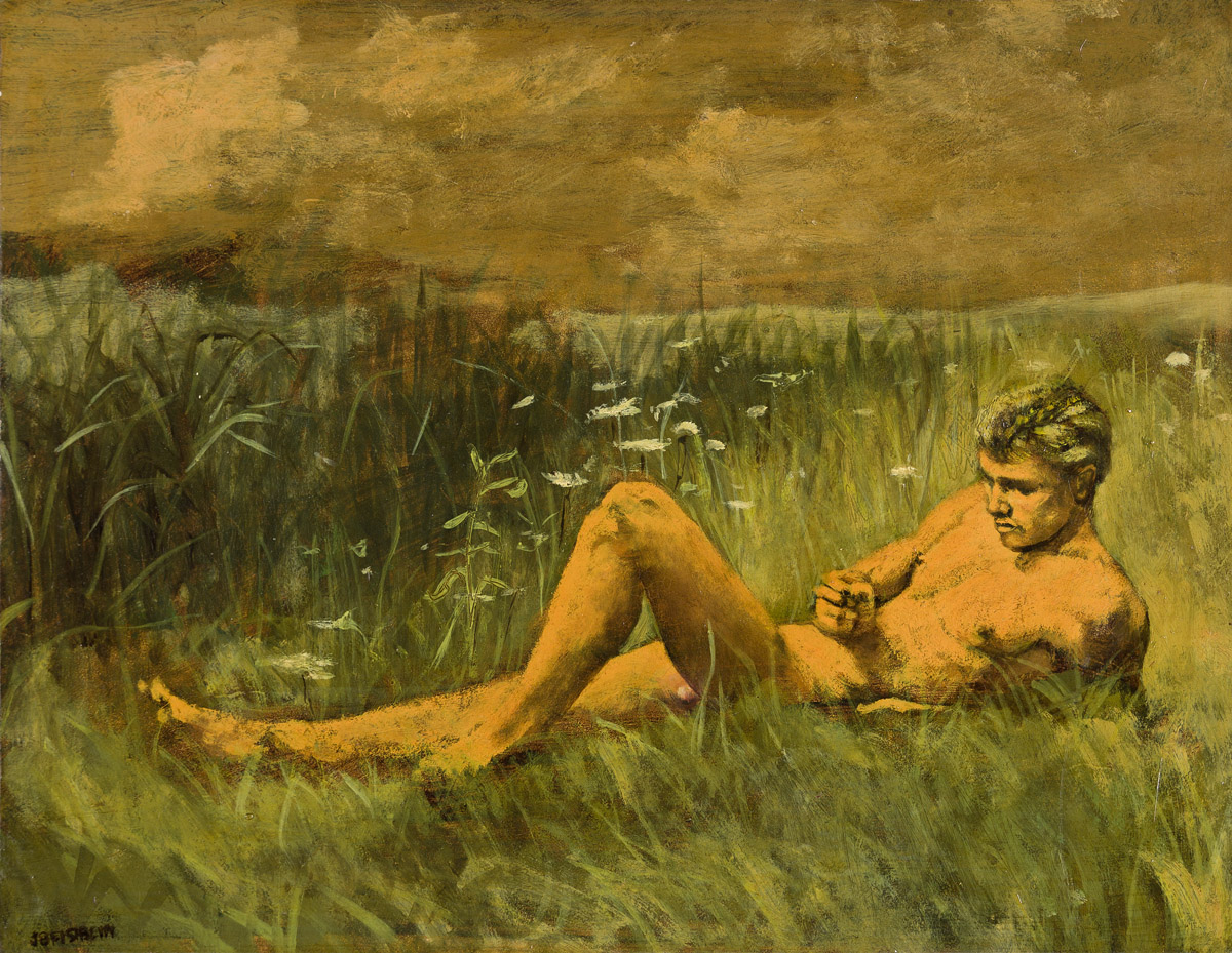 JASON B. FISHBEIN (1937-?) Reclining Male Nude.